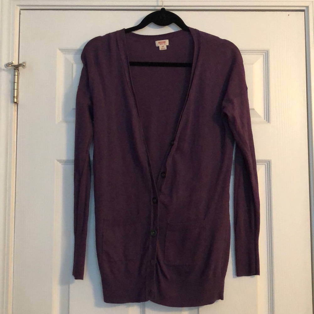 Purple Button-down Cardigan